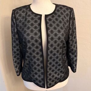 Kasper Black and White Weave Jacket